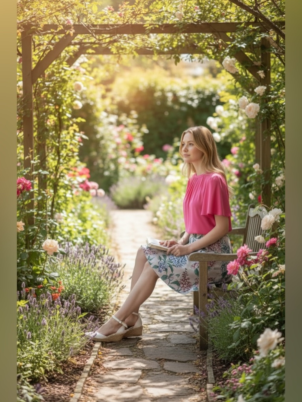 Boden Pink Pleated Top with Flutter Sleeves - Picture 5 of 11